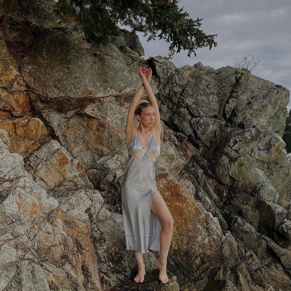 Vintage 100% Silk Y2K 90’s Slip Dress Medium Silk Dress